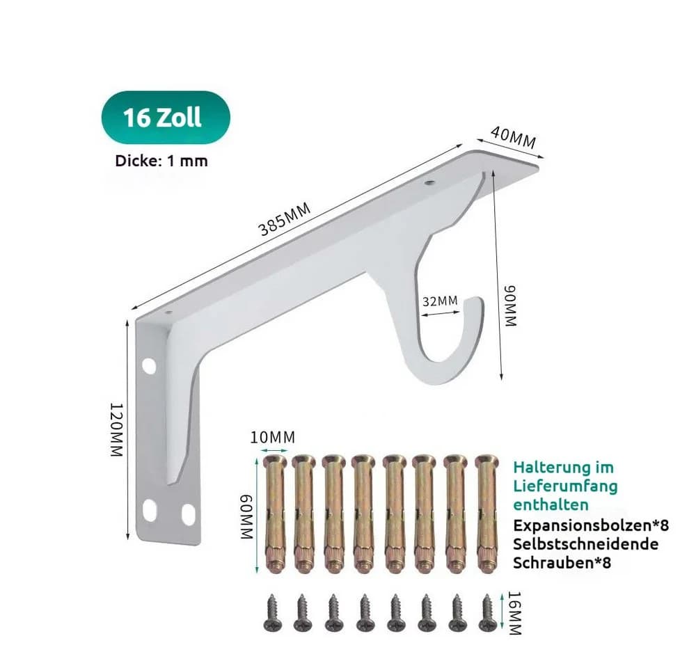 PRIISF Wandgarderobe 2-stückig Schwerlast Kleiderstange