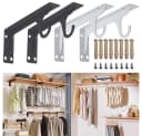 PRIISF Wandgarderobe 2er-Set Schwerlast Kleiderstange mit Haken Bild 2
