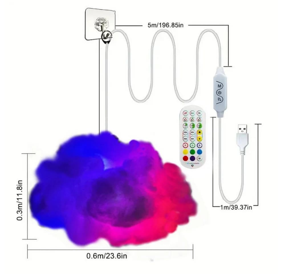 PRIISF Wolken-Pendelleuchte RGB mit App-Steuerung & Musiksynchronisation