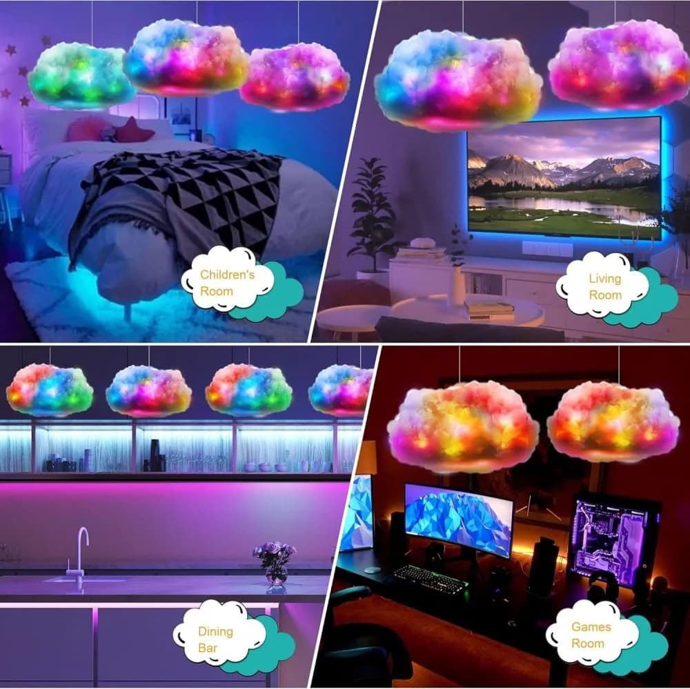 PRIISF Wolken-Pendelleuchte RGB mit App-Steuerung & Musiksynchronisation - Bild 5