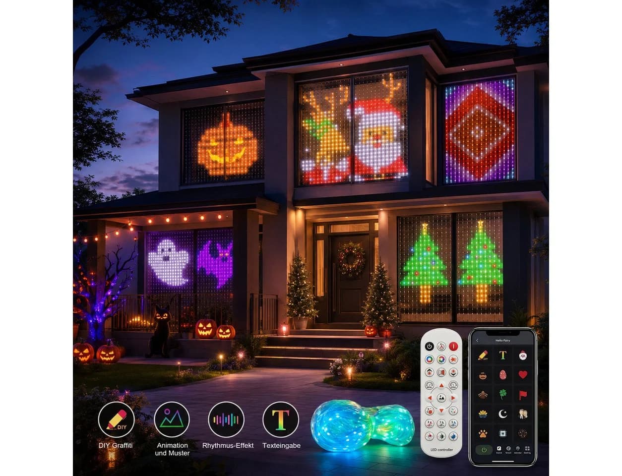 PRIISF LED-Lichtervorhang RGB Smart Lichterkette mit App-Steuerung - Bild 2