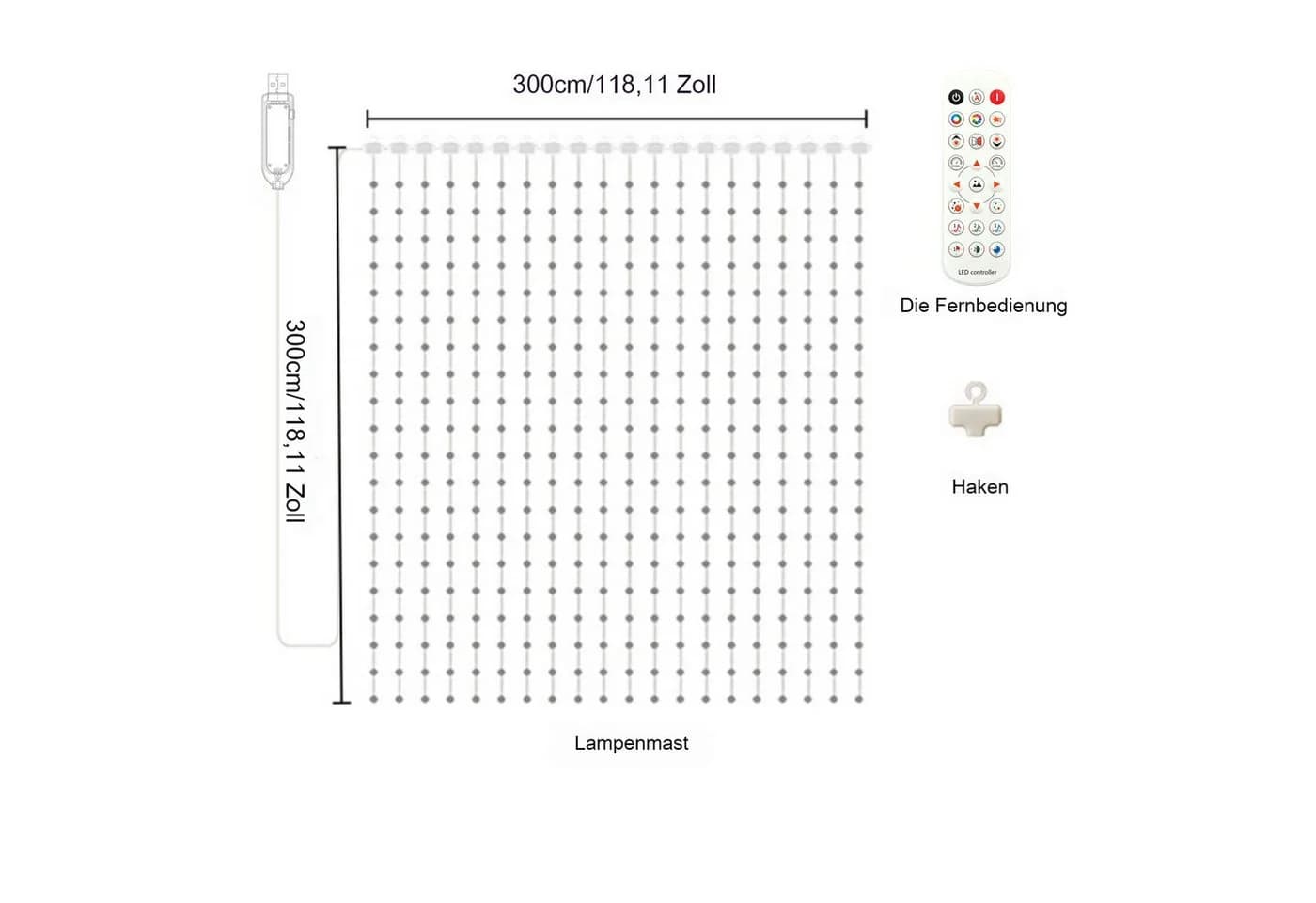 Detrida LED-Lichtervorhang RGB Smart Lichterkette mit App-Steuerung - Bild 3