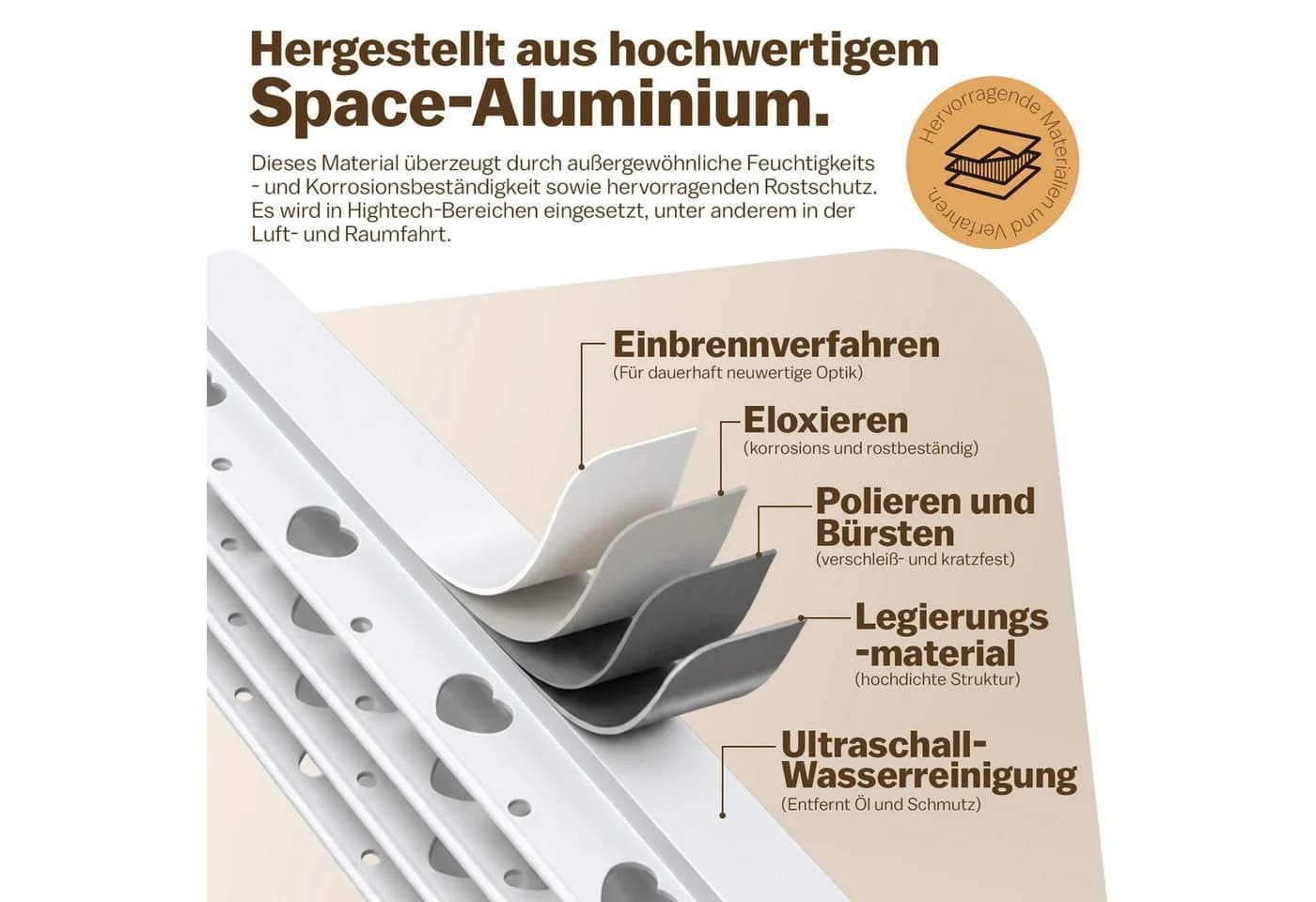 PRIISF Duschvorhangstange Faltbar Weiß Aluminium Saugnapf - Bild 5