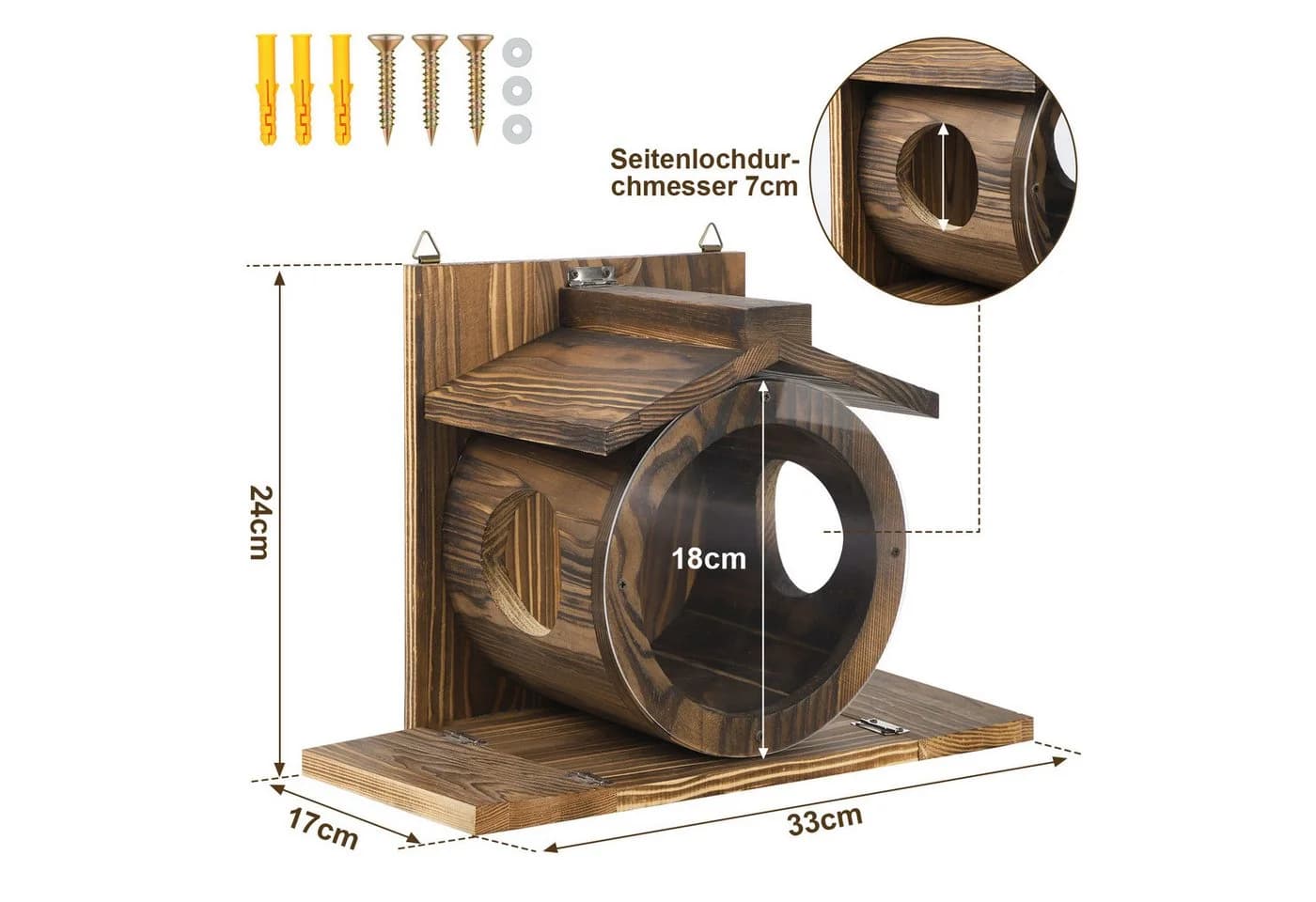 PRIISF Eichhörnchenkobel Futterhaus Holz Wetterfest