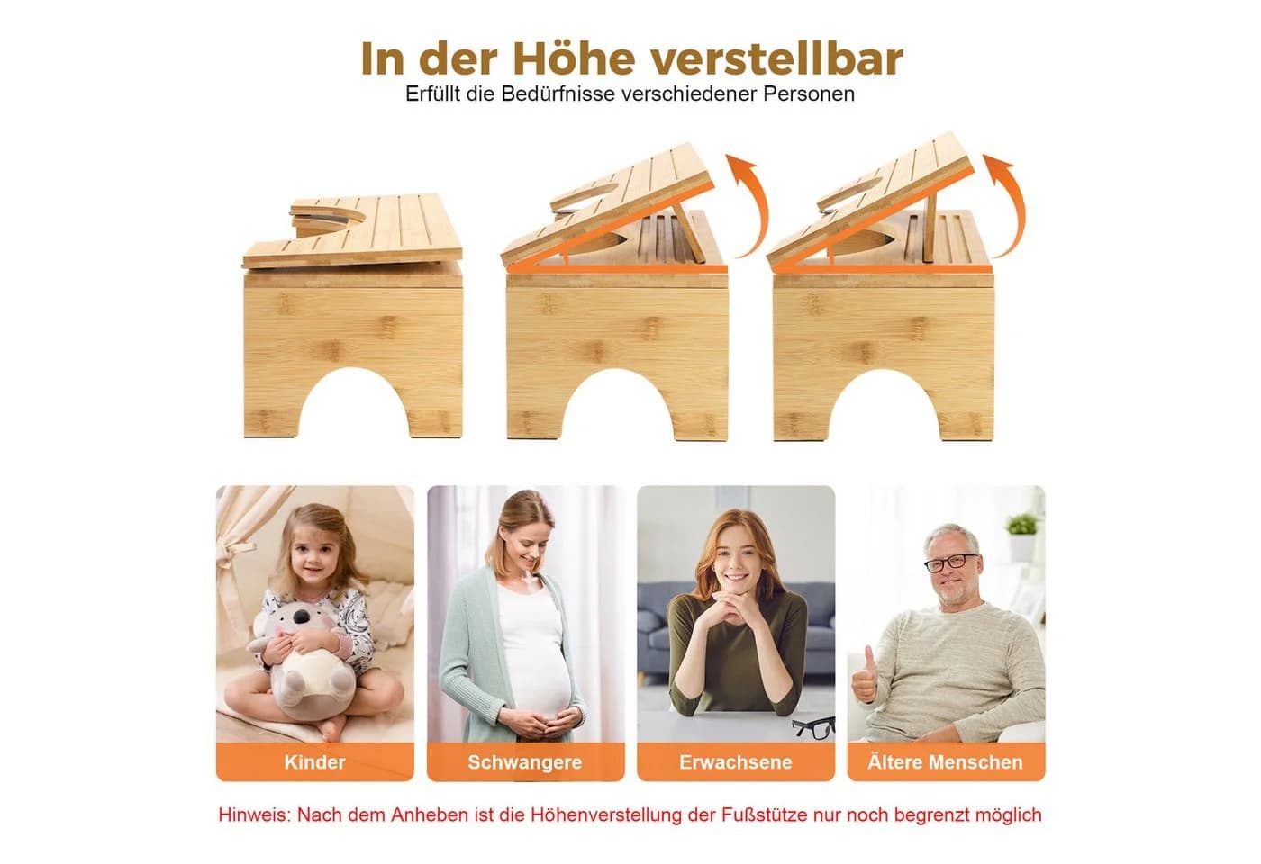 PRIISF Toilettenhocker Bambus Klappbar - Bild 5