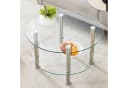 i@home Glastisch Couchtisch zweistufig Silber Metallbeine Bild 1