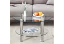 i@home Glastisch Couchtisch zweistufig Silber Metallbeine Bild 2