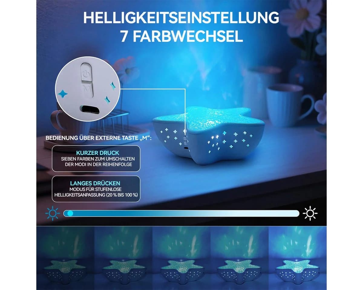 Novzep LED-Sternenhimmel-Projektor Nordlicht-Effekt, für Kinder/Erwachsene - Bild 4