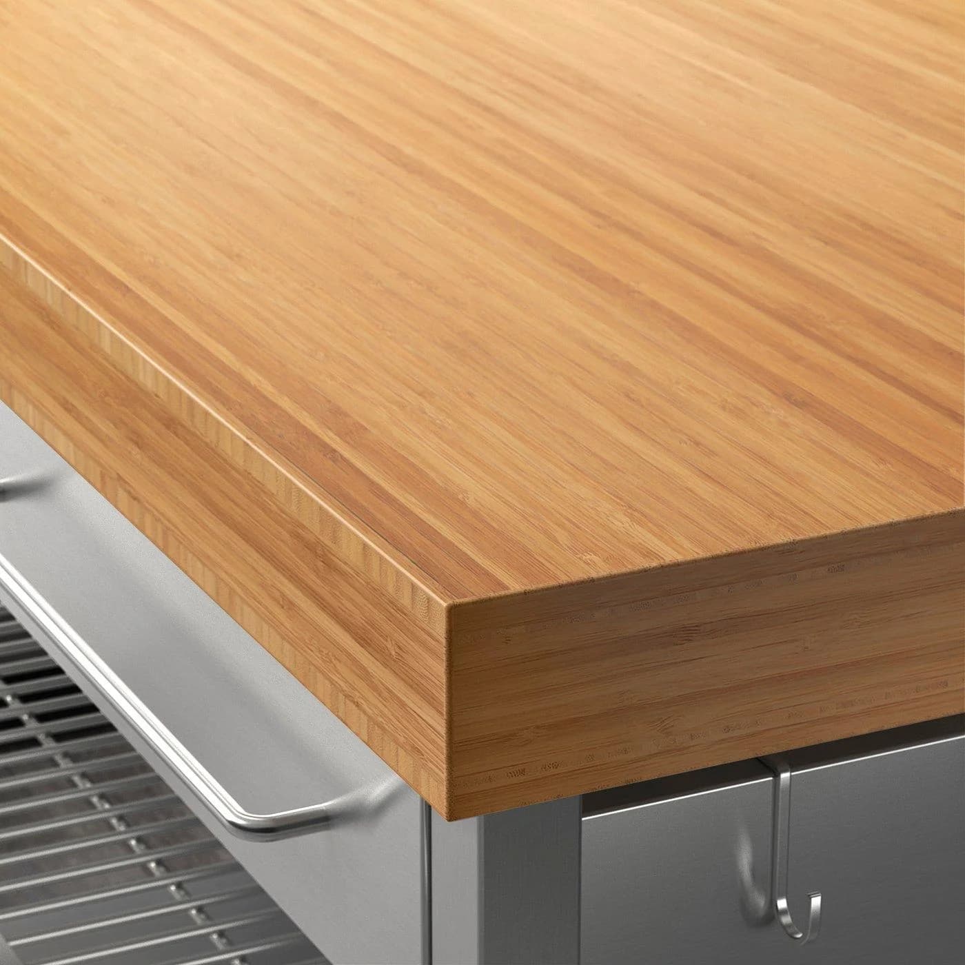 IKEA RIMFORSA Werkbank Bambus Edelstahl Grau
