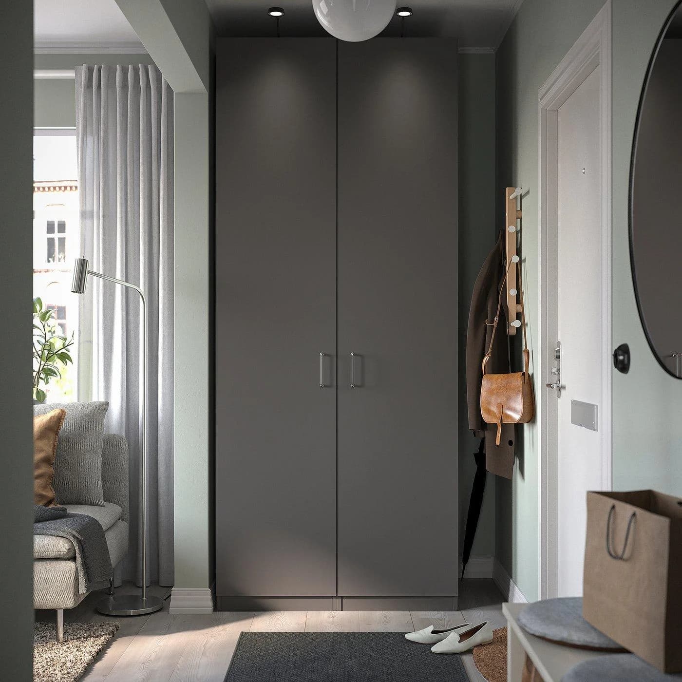IKEA FORSAND Tür mit Scharnier Dunkelgrau für PAX
