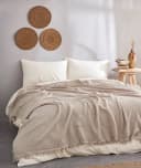 Wohndecke Bio-Musselin Beige Sandiik Bild 3