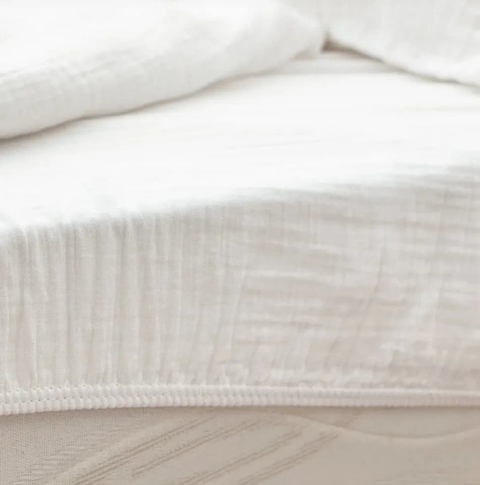 Sandiik Spannbettlaken Premium Musselin Weiß Super Soft