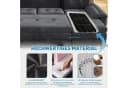 i@home U-förmiges Schlafsofa mit USB-Ladefunktion und Ausziehbett Grau Bild 3