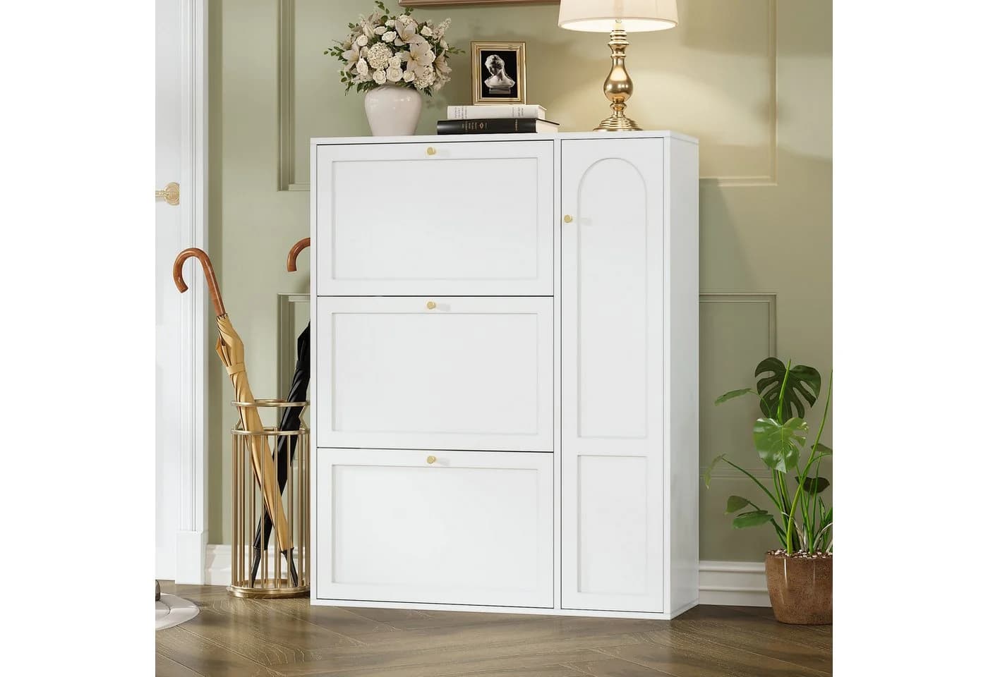i@home Schuhschrank Klappfach Weiß 3 Klappen 1 Tür - Bild 4