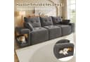 i@home 3-Sitzer Haustierfreundliches Sofa Beige mit Stauraum und Samtbezug Bild 1