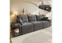 i@home 3-Sitzer Haustierfreundliches Sofa Beige mit Stauraum und Samtbezug Bild 2