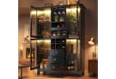 i@home Hochschrank Weinschrank mit App-gesteuerter LED, 3 Schubladen, Schwarz Bild 1