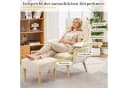 i@home Relaxsessel mit Hocker Beige 5-fach verstellbar Massivholz Bild 3