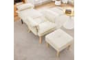 i@home Relaxsessel mit Hocker Beige 5-fach verstellbar Massivholz Bild 4