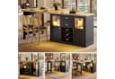 i@home Ausziehbarer Bartisch mit LED, 360° drehbar, Stauraum & Weinregal Bild 1