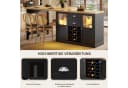 i@home Ausziehbarer Bartisch mit LED, 360° drehbar, Stauraum & Weinregal Bild 3