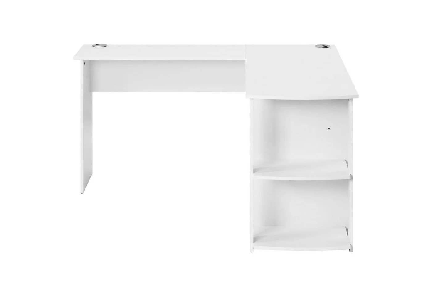 i@home Gaming Eckschreibtisch L-Form Weiß mit Ablage