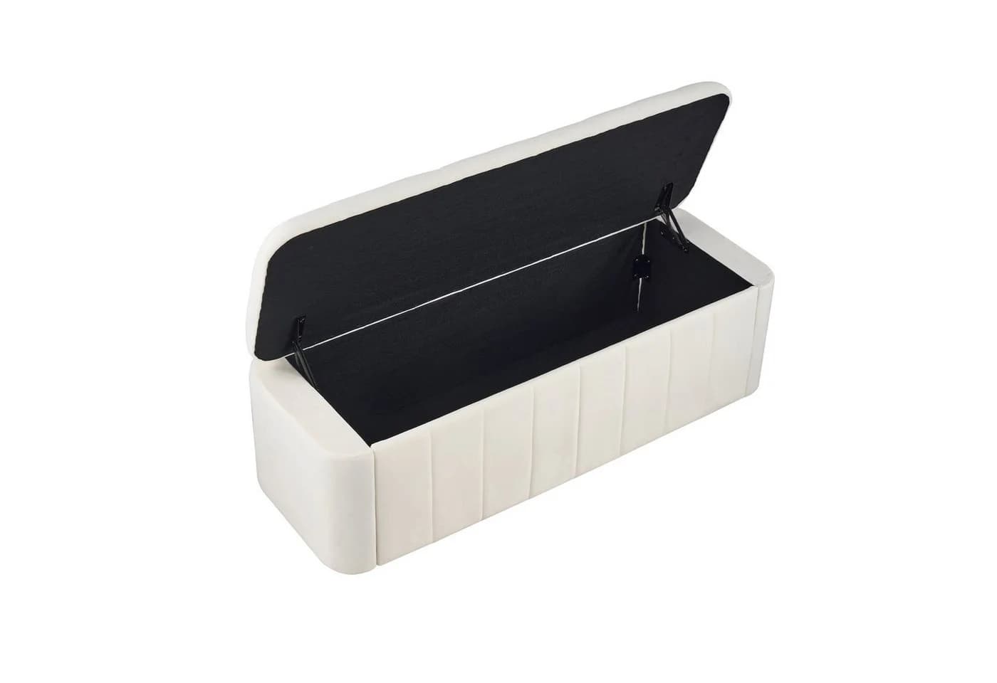 i@home Bettbank mit Stauraum Samt Beige Grau