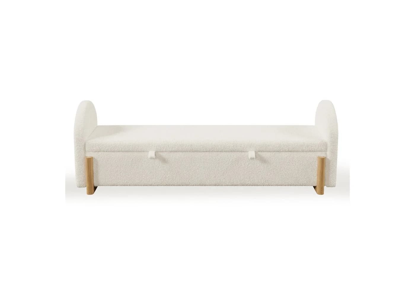 i@home Bettbank mit Stauraum Chenille-Bouclé Beige