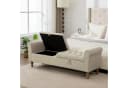 i@home Bettbank Hocker mit Stauraum Beige Chenille Bild 2