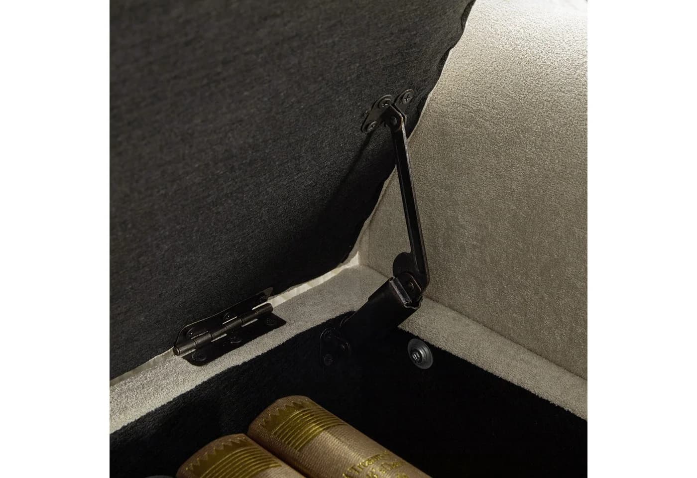 i@home Bettbank Hocker mit Stauraum Beige Chenille - Bild 5