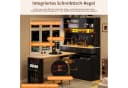 i@home Eckschreibtisch Hochschrank Schwarz mit LED und ausziehbarer Tischplatte Bild 5
