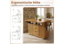 i@home Kücheninsel Braun mit ausklappbaren Platten & Rollen Bild 1
