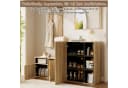 i@home Garderobenschrank 4-in-1 mit Spiegel, Haken & Schuhbank Holzoptik Bild 1