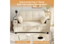 i@home 2-Sitzer Sofa Beige Cordstoff mit USB-Laden & Stauraum Bild 3
