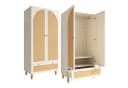 i@home Kleiderschrank Landhausstil Rattan-Türen Weiß Bild 1
