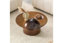 i@home Runder Glas-Couchtisch 70 cm Stahl-Sockel Modern Bild 1