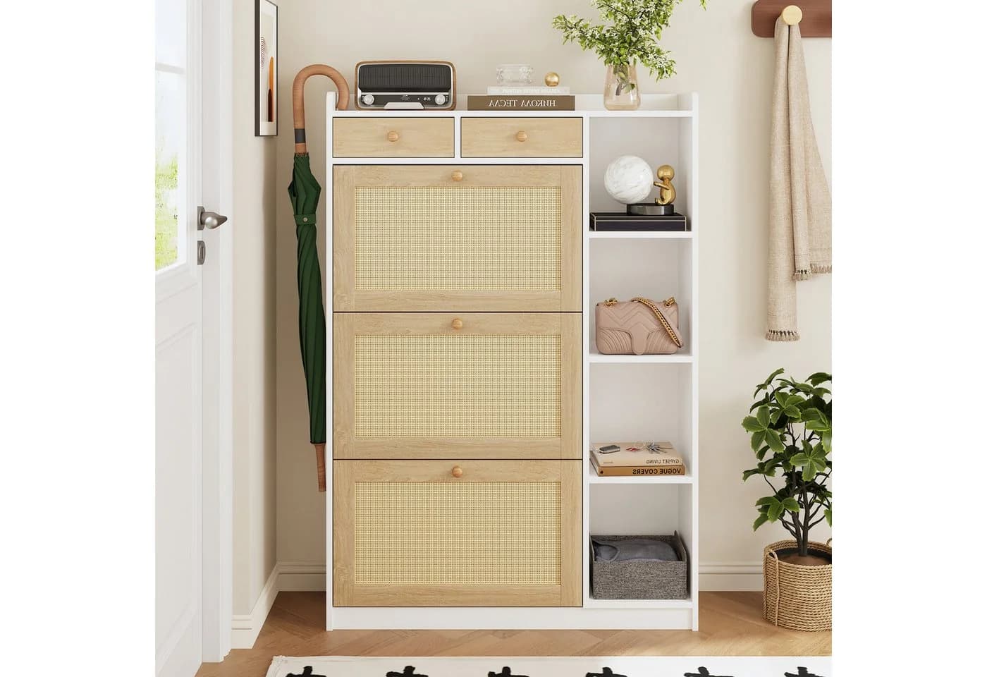 i@home Schuhschrank mit 3 Klappfächern und Schubladen