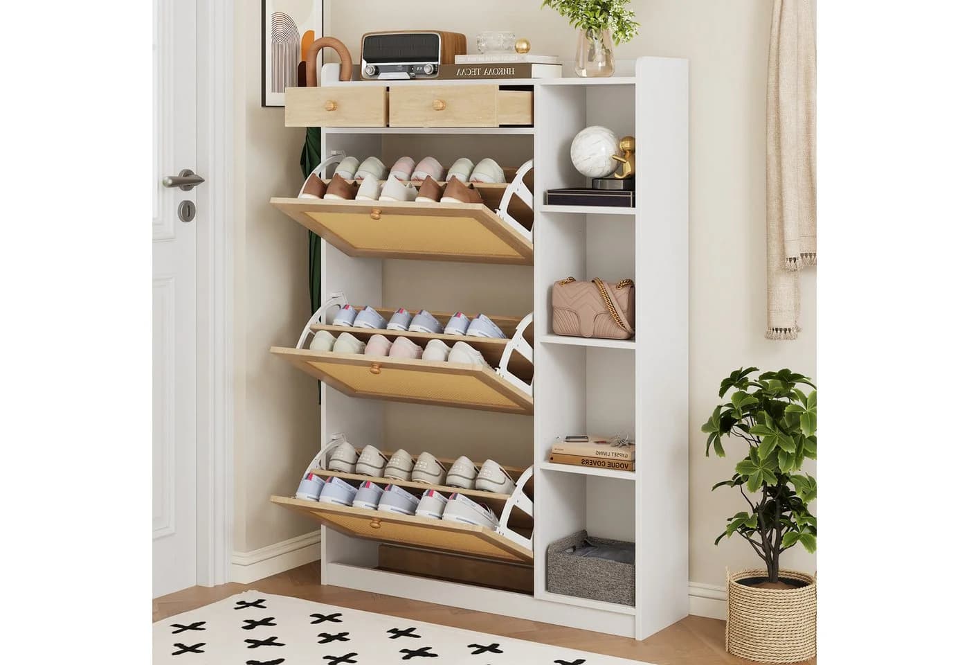 i@home Schuhschrank mit 3 Klappfächern und Schubladen - Bild 2