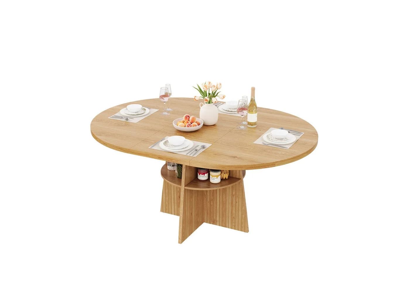 i@home Ausziehbarer Esstisch Naturoptik Beige - Bild 5