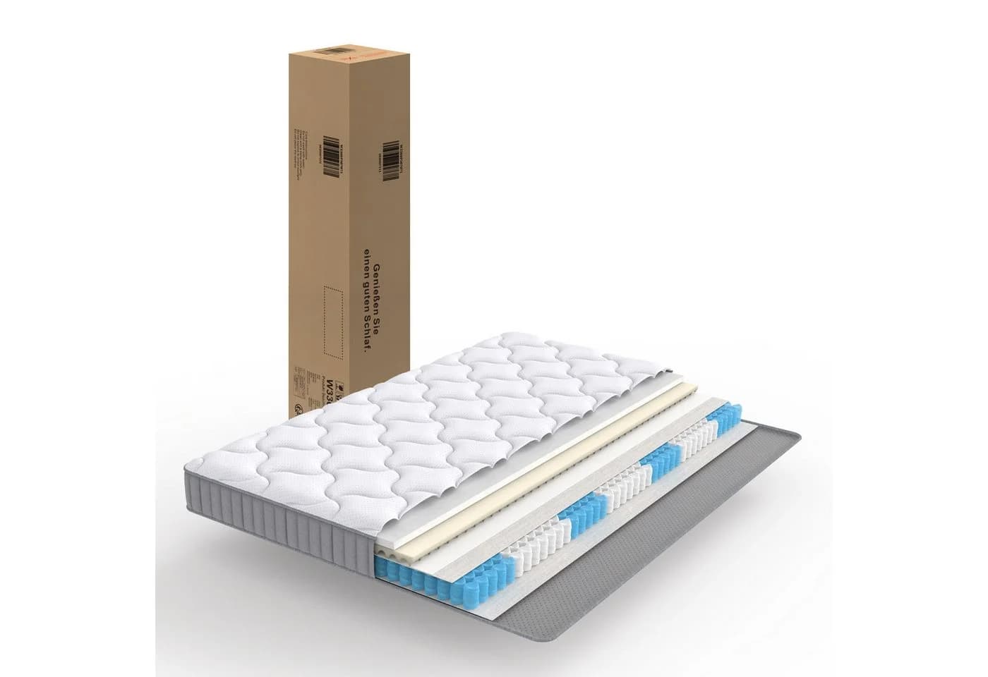 NORDICHAUS 7-Zonen Taschenfederkernmatratze H3/H4 mit Memory-Schaum - Bild 2