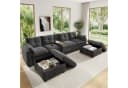 i@home Modulares Ecksofa 6-Sitzer Grau mit Konsole & Stauraum Bild 2