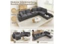 i@home Modulares Ecksofa 6-Sitzer Grau mit USB-Anschluss und Stauraum Bild 1