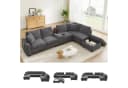 i@home Modulares Ecksofa 6-Sitzer Grau mit USB-Anschluss und Stauraum Bild 2