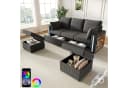 i@home Ecksofa Grau Modulares Sofa mit LED, USB & Stauraum Bild 2