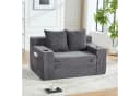 i@home 2-Sitzer Cordstoff Doppelsofa Grau mit Stauraum Bild 2