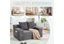 i@home 2-Sitzer Cordstoff Doppelsofa Grau mit Stauraum Bild 5