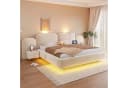 i@home Polsterbett 180x200 mit Stauraum, LED & Steckdosen Beige Samt Bild 2