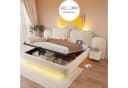 i@home Polsterbett 180x200 mit Stauraum, LED & Steckdosen Beige Samt Bild 4