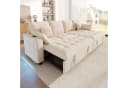 i@home Schlafsofa 4-Sitzer Chenille Beige mit LED & verstellbarer Rückenlehne Bild 1