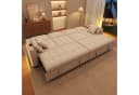 i@home Schlafsofa 4-Sitzer Chenille Beige mit LED & verstellbarer Rückenlehne Bild 2
